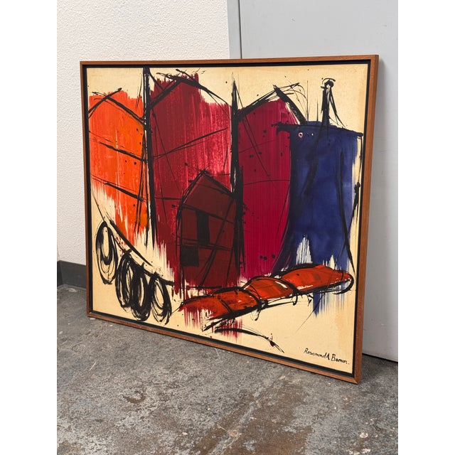 Abstract Rosamond A. Brown Abstract Mixed Media Painting, Framed For Sale - Image 3 of 12