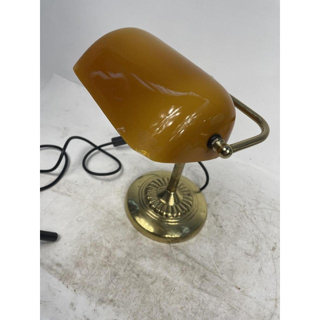 Vintage Ministerial Lamp in Brass and Glass, 1950s For Sale - Image 10 of 12