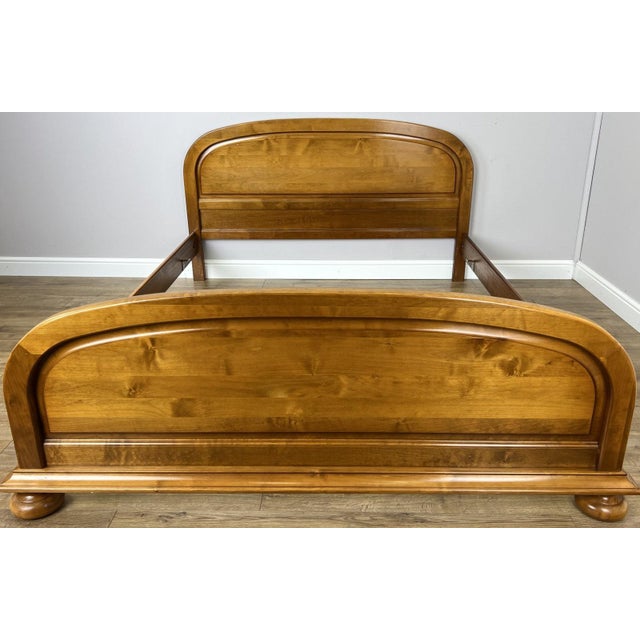 Enhance your bedroom with this elegant Vintage French king size bed frame, featuring graceful curved lines, a clean...