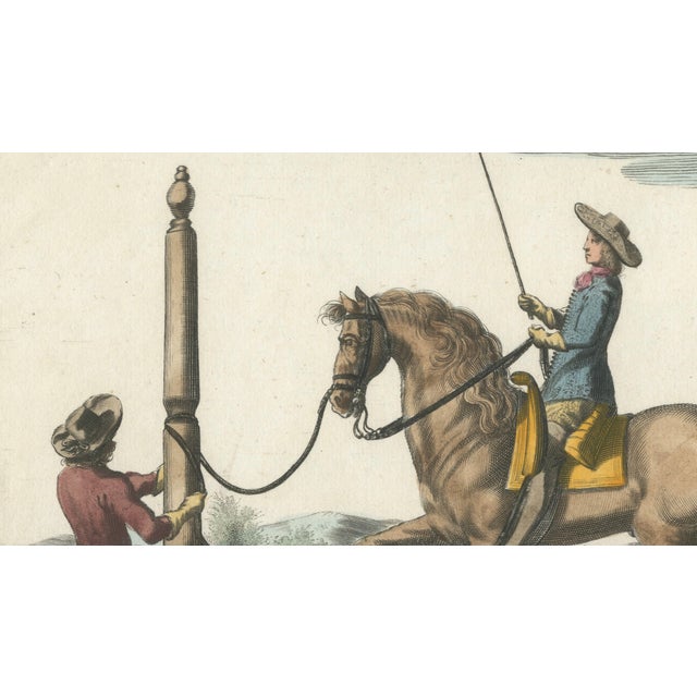 Georg Simon Winter von Adlersflügel, Horse Training at the Pillar Baroque Riding School, 1678, Print For Sale - Image 4 of 9