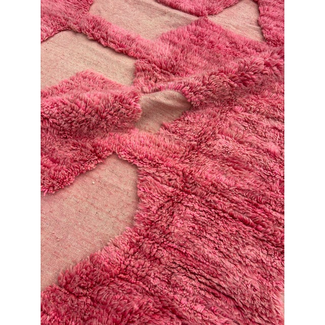 Pink Beni Mrirt Diamond Pattern Rug, 2010s For Sale - Image 6 of 12