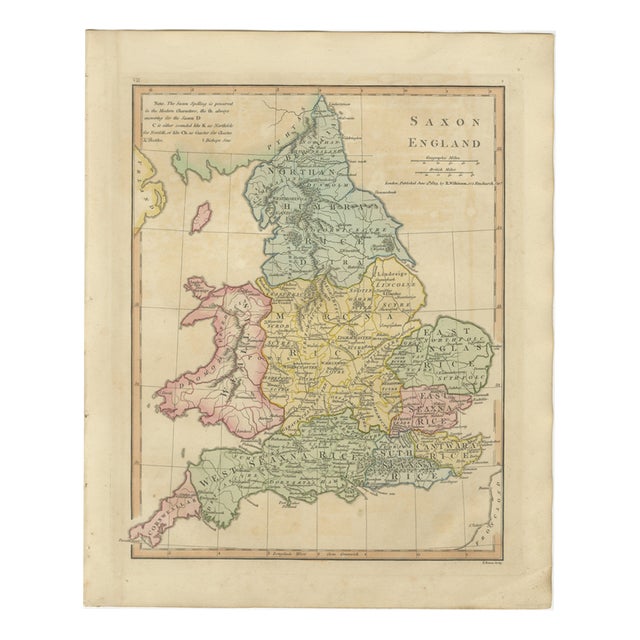 Saxon England Map by Wilkinson, London, 1817 For Sale