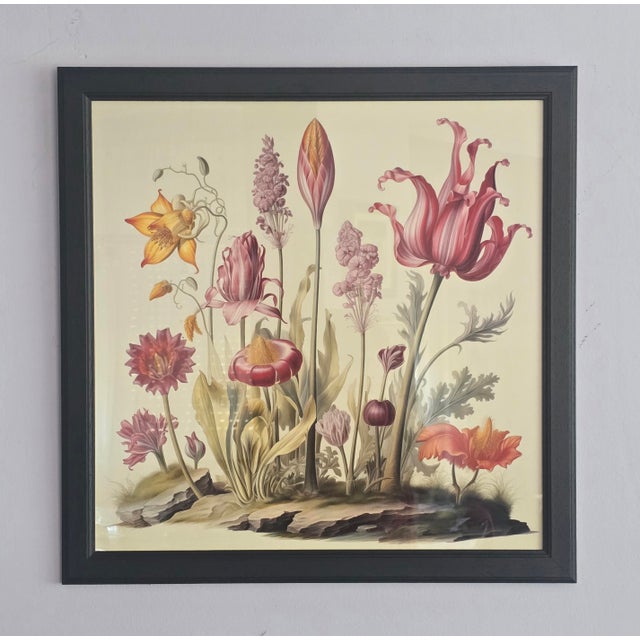 2020s 20' X 20' Framed 'Flowers' Print #5 - 'Hortus Floridus' Style For Sale - Image 5 of 5