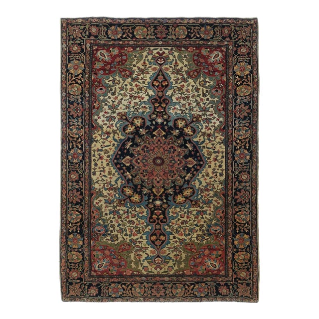 Antique Farahan Sarouk Rug 3'4'' x 4'10'' For Sale