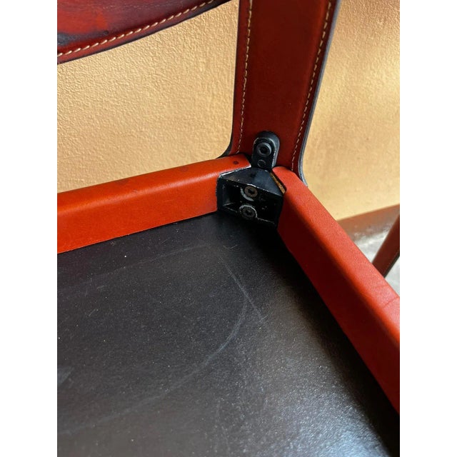 Vintage Red Leather Chairs from Matteo Grassi, 1990s, Set of 4 For Sale - Image 9 of 11