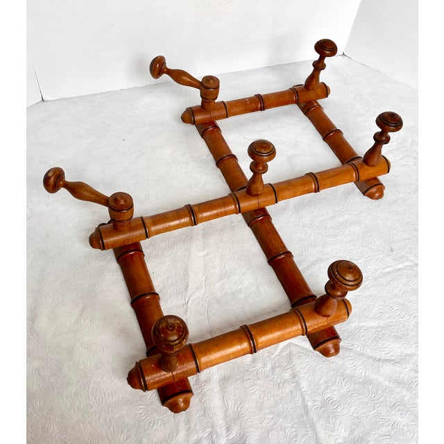 Early 1900s French Faux Bamboo Expandable Coat/Hat Rack For Sale - Image 9 of 13