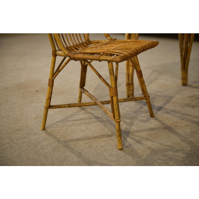Desk and Rattan Chair, 1970s, Set of 2 For Sale - Image 10 of 12