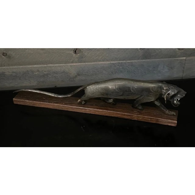 Vintage Carved Buffalo Horn Panther Sculpture For Sale - Image 4 of 4