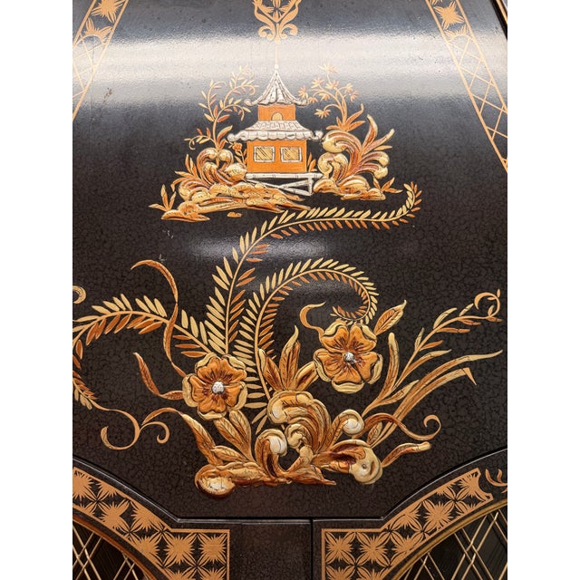 1960’s John Widdicomb Bonnet Top Chinoiserie Cabinets, a Pair For Sale - Image 11 of 12
