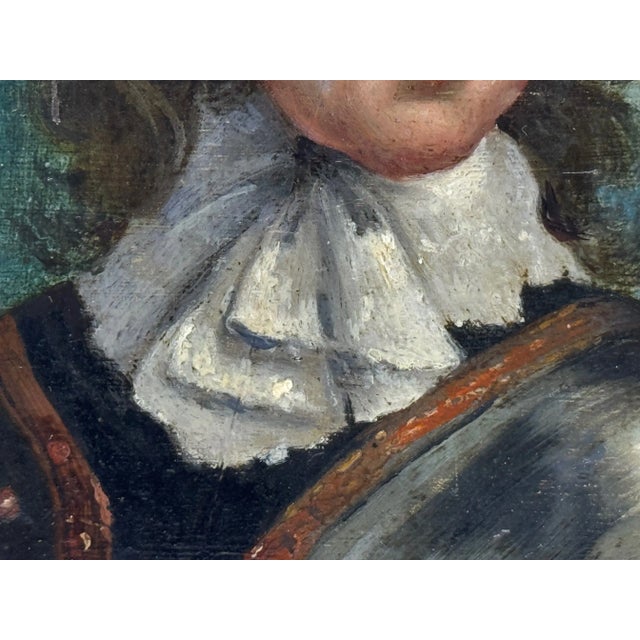 Peach Historic British Painting Portrait of General John Lambert in Armour — Victorian Revival After Robert Walker C1840 For Sale - Image 8 of 17