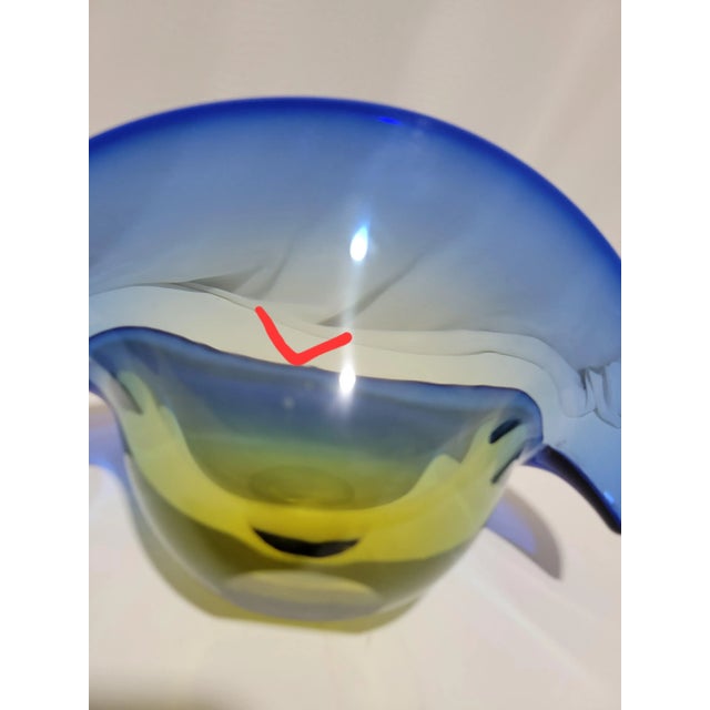 Vintage Archimede Seguso Attributed Art Glass Clamshell For Sale - Image 11 of 12