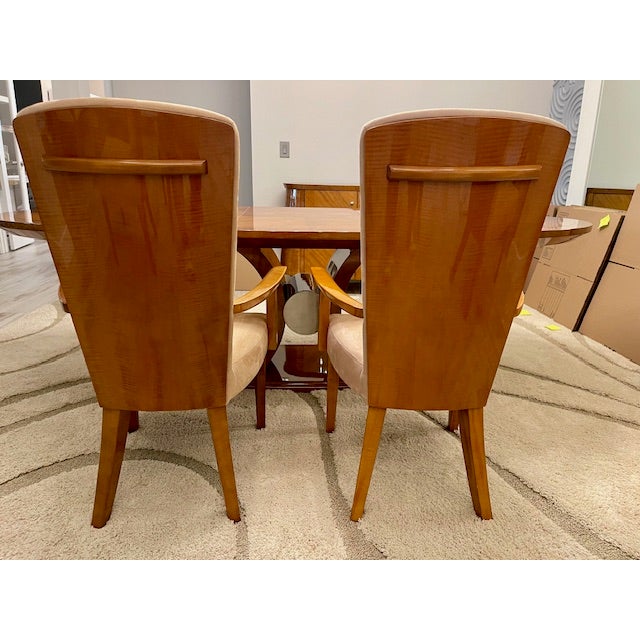 Wood Late 20th Century Art Deco Style Modern Table and Chairs For Sale - Image 7 of 16
