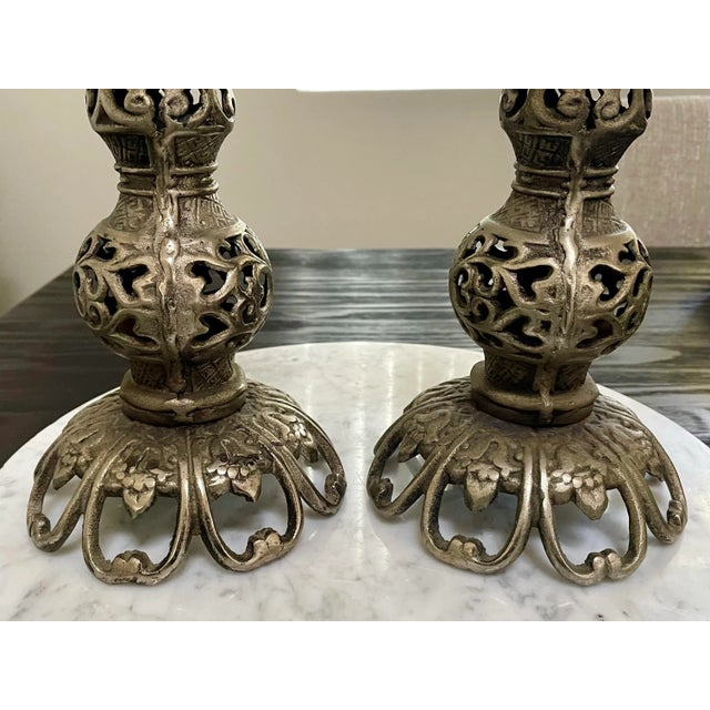 James Mont Style Vintage Japanese Candle Holders - A Pair For Sale In Palm Springs - Image 6 of 9