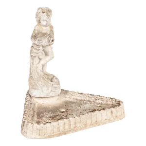 Vintage Limestone Garden Sculpture Birdbath, Denmark Circa 1920-40