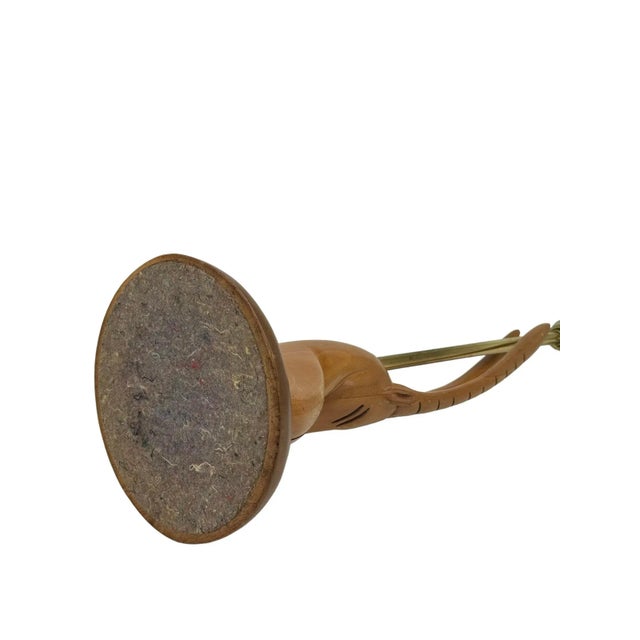 Vintage Mid-Century Modern Gazelle Table Lamp in Walnut Wood Carved For Sale - Image 10 of 12