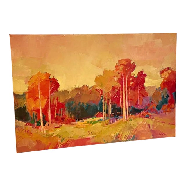 Autumn With Lemonlight, Original Signed Painting by Karen White, 2015 For Sale
