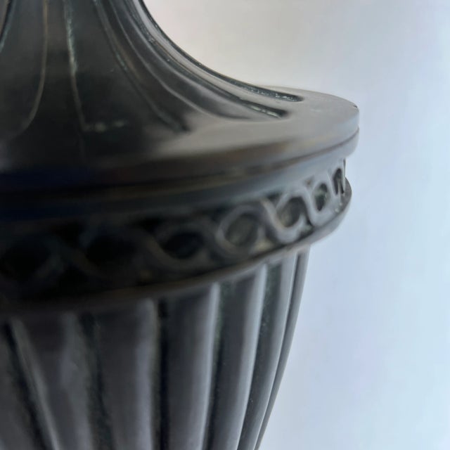 1990s Brass Table Lamp With Square Silk Shade For Sale - Image 11 of 13