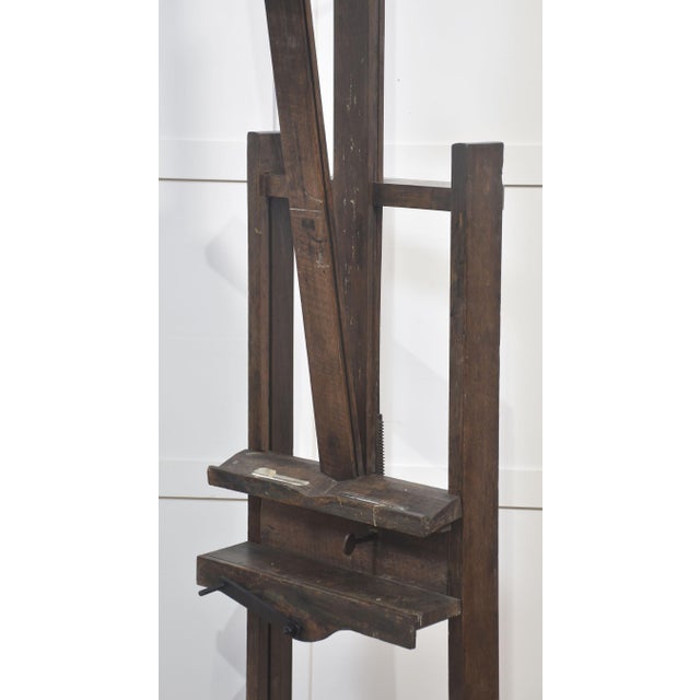 An antique oak artist’s easel of sturdy construction, designed for practical studio use. Made from solid oak with a rich...