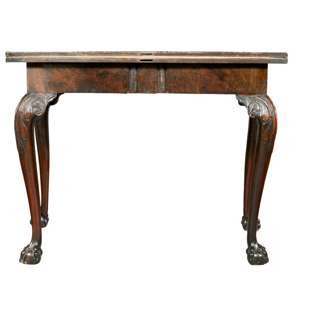 George II Walnut Concertina Action Games Table For Sale - Image 4 of 14