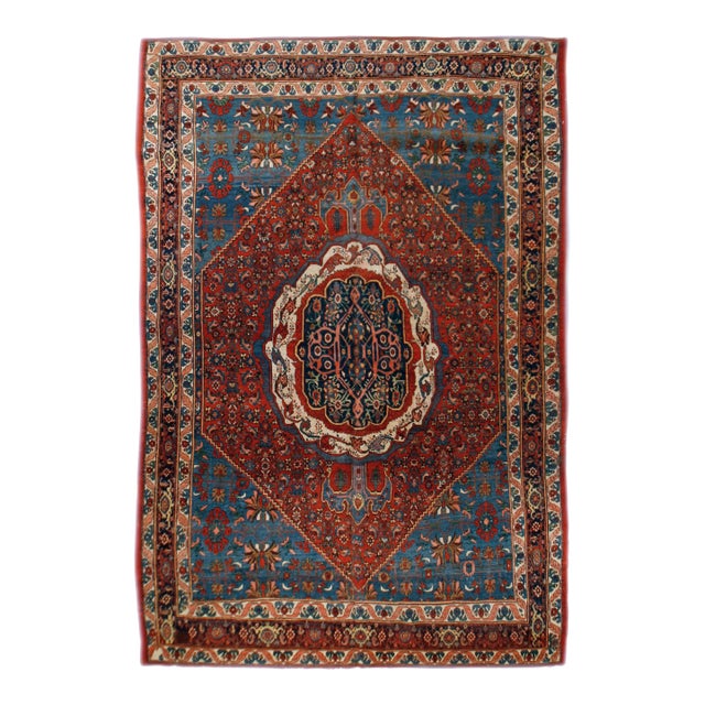 Antique Red Bidjar Rug 7'9 X 12'2 For Sale