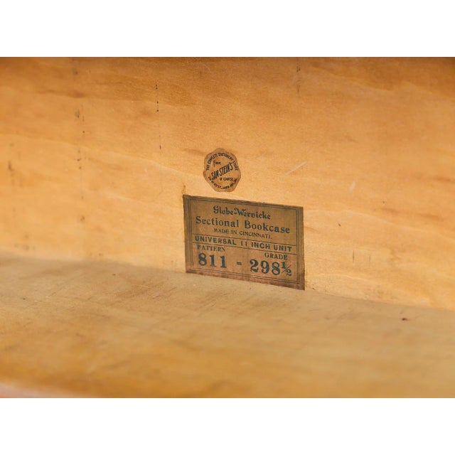 Chestnut Mid 20th Century Barrister Oak Antique Lawyers Book Shelf by Globe-Wernicke For Sale - Image 8 of 12