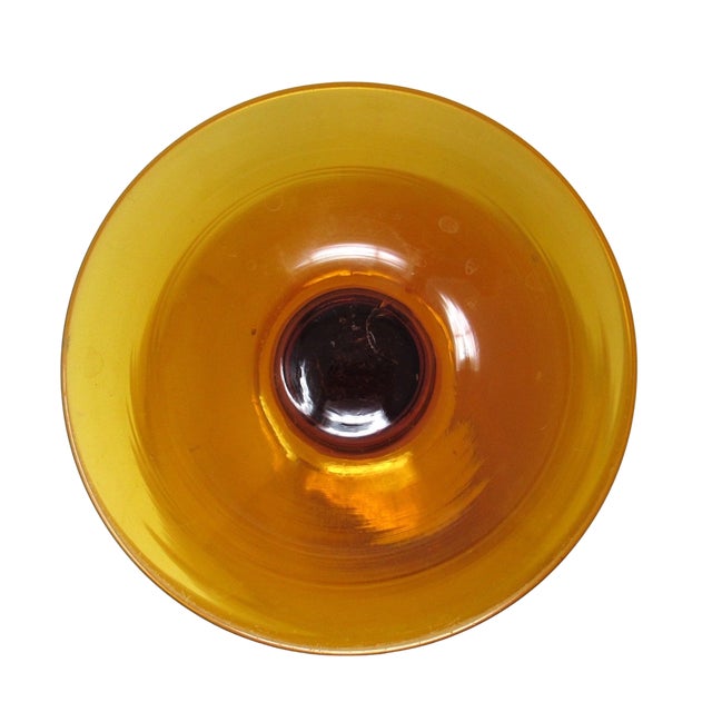 Glass Empoli Oversized Amber Glass Brandy Snifter For Sale - Image 7 of 7