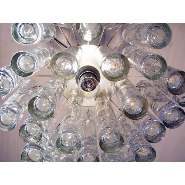 German Lava Flush Mount in Murano Glass Tubes and Brass from Doria Leuchten, 1960 For Sale - Image 10 of 12