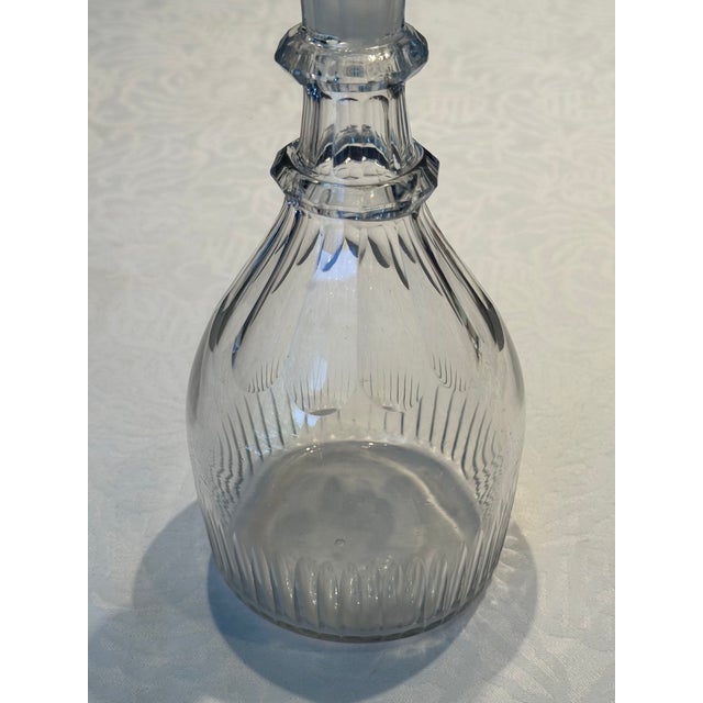 Circa 1800 Anglo-Irish Cut Crystal Prussian Decanter With Lozenge Stopper For Sale In Los Angeles - Image 6 of 12