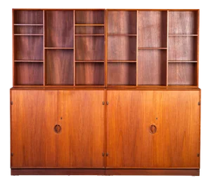 Wall Unit in Teak by Peter Hvidt & Orla Mølgaard for Søborg Møbelfabrik, 1950s