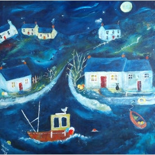 Moon Magic: Contemporary Welsh Painting by Therese James For Sale