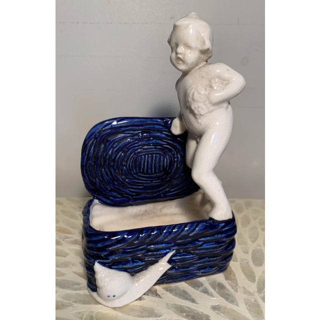 Late 19th Century Small Antique French Country Figural Porcelain Planters - Set of 2 For Sale - Image 5 of 8