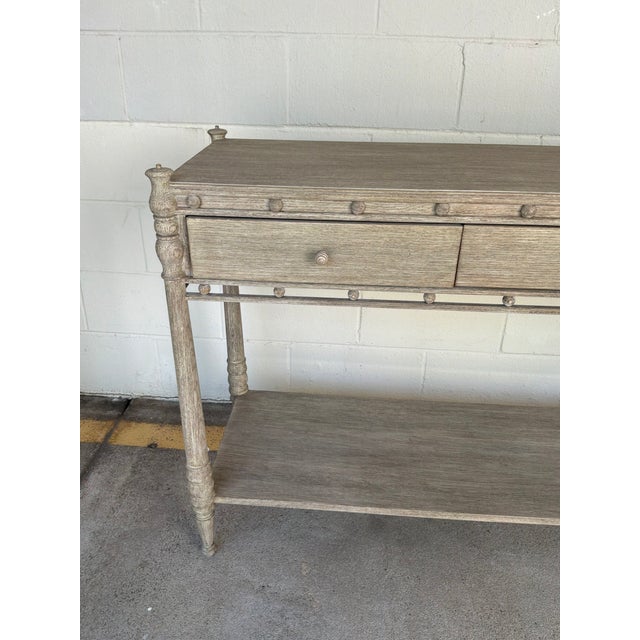 Gray Jonathan Charles Transitional Gray Oak Morris Console Table For Sale - Image 8 of 9