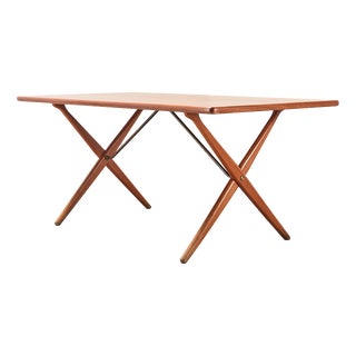 Model AT-303 Sawhorse Dining Table by Hans Wegner for Andreas Tuck, 1960s For Sale