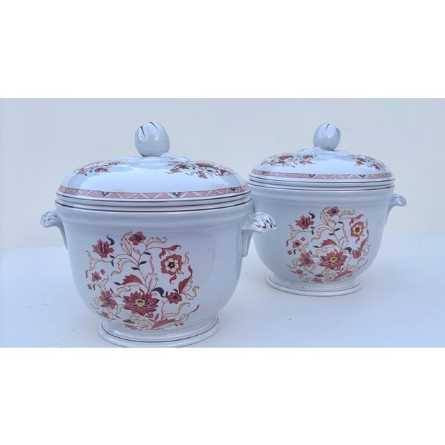 Chinoiserie Late 20th Century A Pair of Wedgwood Kashmar Lidded Ice Buckets For Sale - Image 3 of 15