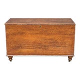 19th Century Antique New England Federal Period Sponge Painted Blanket Chest For Sale