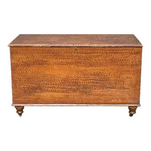 19th Century Antique New England Federal Period Sponge Painted Blanket Chest