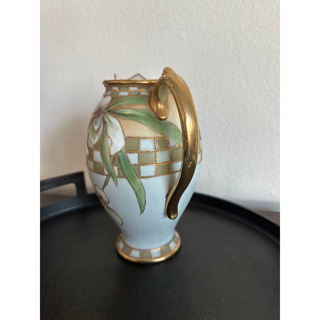 1910s Nippon Morimura Pitcher, Hand Painted Antique For Sale - Image 4 of 9