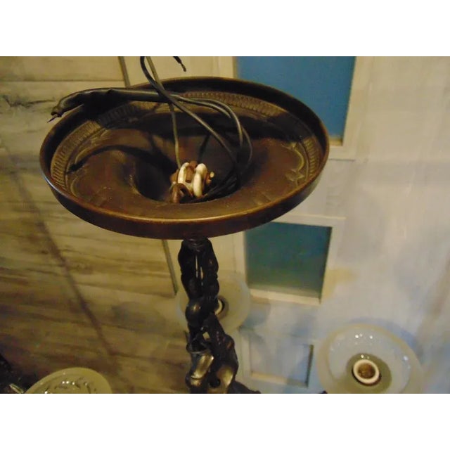 Art Deco Brass Chandelier, 1920s For Sale - Image 9 of 13
