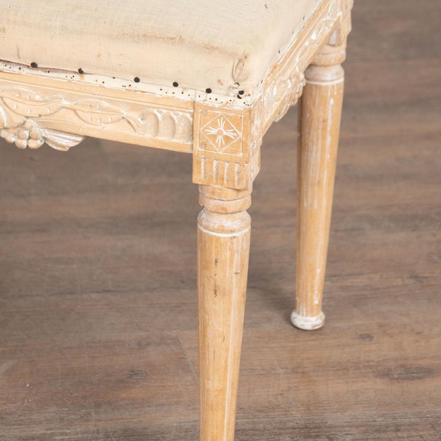 Pair Early 20th Century Swedish Pine Taboret Stools With Egg and Dart Carving For Sale - Image 9 of 14