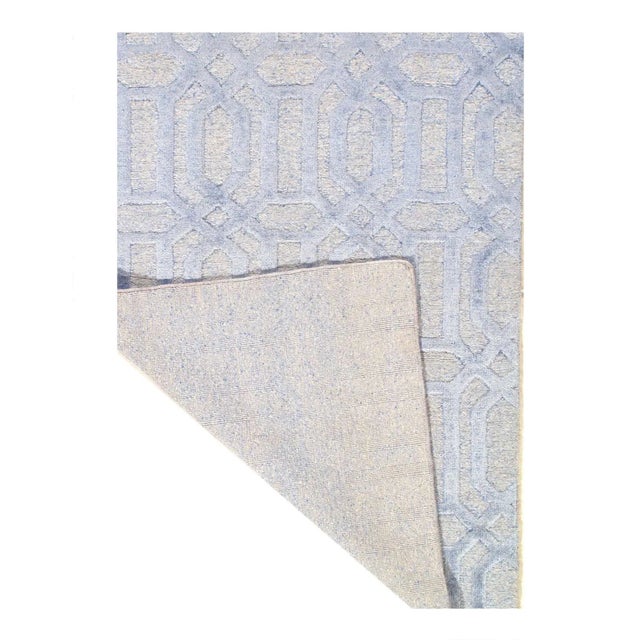 Contemporary 2020s Light Blue Modern Silk & Wool For Sale - Image 3 of 4