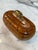 1970s Vintage Mid-Century Carved Wood Trinket Box With Lucite & Brass Handle For Sale - Image 5 of 7