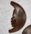 Brown Vintage African Tribal Carved Crescent Moon Man & Women Wall Sculptures - A Pair For Sale - Image 8 of 10