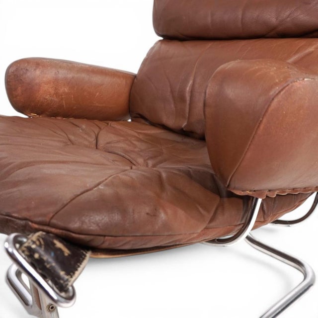 Wing Leather Armchair by Harald Relling for Westnofa, 1970 For Sale - Image 9 of 18