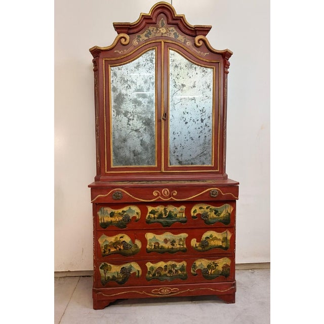 Wood Louis XV Venetian Lacquered Wood Cabinet For Sale - Image 7 of 7