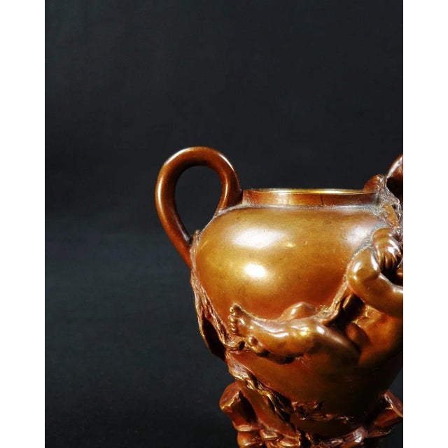 Bronze Tripod Vase with Putti by Barbédienne, Signed Barrias, Late 19th Century Art Nouveau This small gilt bronze tripod...