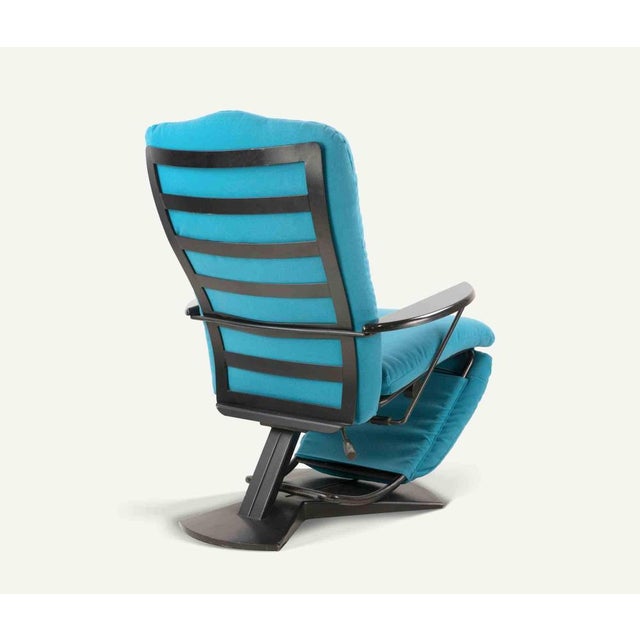 1970s Italian Chaise Longue in Painted Metal and Padded Fabric, 1970s For Sale - Image 5 of 11