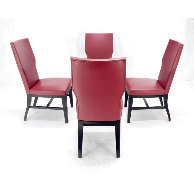 Black Holly Hunt Large 6' Diameter Round Ebonized Table Oak 4 Chairs Dining Set MINT! For Sale - Image 8 of 18