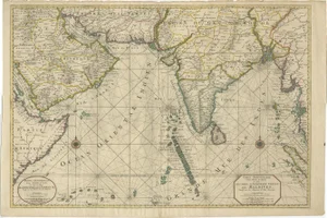Antique Map of Southern Asia with India, the Maldives, Ceylon and Arabia, 1700