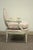 Vintage French Louis XVI Pink Blue Carved Bergere Boudoir Lounge Arm Chair For Sale - Image 4 of 12