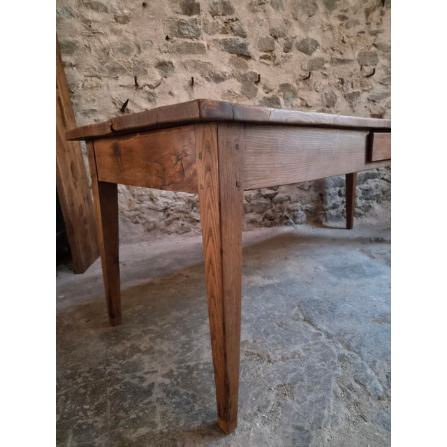 Antique French Farmhouse Dining Table in Oak and Chestnut, 1800s For Sale - Image 10 of 18